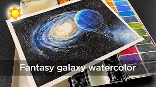 Spiral Galaxy Watercolor: Fantasy Painting Part 1