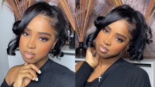 How To  Barbie Ponytail With Curled Bang On Natural Hair! | Natural Hair Hairstyles