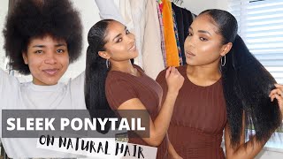 Easy Sleek Drawstring Ponytail || No Heat || £18 Afro Kinky Straight Ponytail Hair 22 Inches