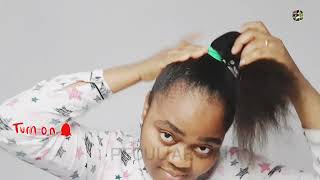 How To: 5 Minutes High Ponytail With  Natural Afro Puff | Peculiar Hair