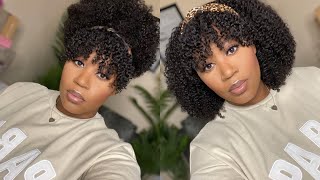 Oh Yea  Let'S Switch It Up | Natural Coily Bang Headband Wig I Hergivenhair