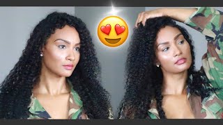 The Most Easy + Natural  Edges! Realistic Edges Kinky Curly Glueless Lace Wig | @Ilikehairwig