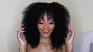 Curly Bang + Afro Hairstyle Using Clip Ins | Texture Crush