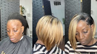 Free-Flowing Razored Bob | Sew In Weave On Severe Traction Alopecia