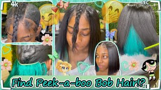 ❄️Quick Weave Blunt Cut Bob | Carribean Blue Peekaboo Hair | #Ulahair Review