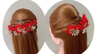 4  Lehenga Open Hairstyle | Elegant Hairstyle | Wedding Hairstyle | Simple And Easy Hairstyle