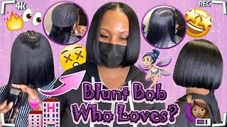 Protective Quickweave Hairstyle | Blunt Cut Bob ✂️ Natural Hair Leaveout Ft. #Ulahair