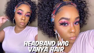 Glueless 12 Inch Curly Headband Wig | Vanya Hair | Lindsay Erin