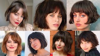 Superlative Homecoming Short Wavy Bob Hairstyles With Curtain Bangs For Women 2022