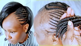 Bob Cut With Side Ghana Weave ||Kenyan Hair Style|@Joyce Arts