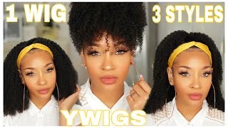 The Most Natural & Affordable Wig Ever!! Kinky Curly Headband Wig Ft. Ywigs