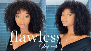 How To: Curly Afro With Bangs || The Most Natural Looking 4B/4C Clip-Ins Ft. Curlsqueen