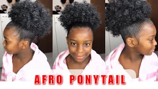 Kids’ Hairstyle || How To Install An Afro Ponytail @Hettyamens