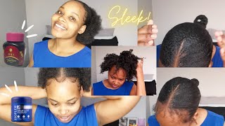 How To Do A Low Sleek Puff Ponytail On 4C Hair | Natural Hair| South African Youtuber #Roadto200