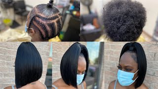 How To Do A Quickweave Ponytail Bob On Natural Hair
