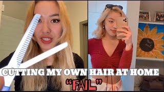 I Cut My Own Hair At Home | Fail | Curtain Bangs & Short Hair