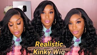 Natural Blow Out Wand Curls | Kinky Straight Wig Install  - Real Hair Vibes