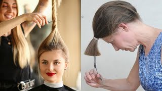 Extreme Hair Cutting Long To Short Hair Transformations