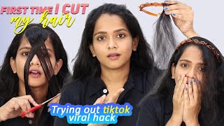 My 1St Ever Haircut  Side Swept Bangs || Style Your Hair @ Home Easily With These Tricks