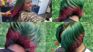Strawberry  Watermelon  Full Quickweave Layerd Bob | No Leave Out | Protive Cap | Empire Hair