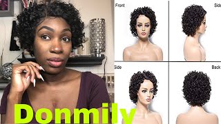 Curly Short Pixie Wig From Amazon | Lime Green | Donmily Hair