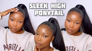 Sleek Extended Ponytail With Extension (On Natural Hair)