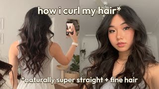 How I Curl My Hair | With Curtain Bangs; Curling Wand
