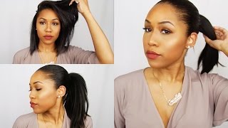 Faux High Ponytail For Short Hair (Weave Ponytail) | Relaxed Hair