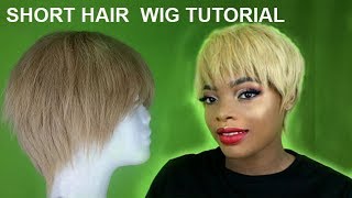 Blonde Short Hair Wig Tutorial For Beginners |  Pixie Cut Wig Tutorial | Goldqueen Queency