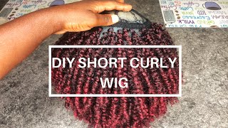 Diy Short Spring Twist Wig | Short Curly Wigs | Burgundy Spring Twists | Hairstyles For Black Women