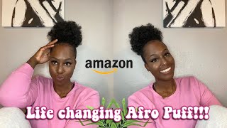 Afro Puff Drawstring Ponytail On Short Natural Hair | Amazon Did It For Me Again!