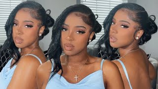 How To: Pin Curl Bun With Bang 90S Inspired Updo | Natural Hair Hairstyles |