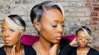 Perfect Summer Short Wig! Sensationnel Synthetic Cloud 9 What Lace 13X6 Frontal Lace Wig - Keshona