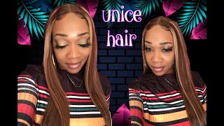 Fall Ready Honey Blonde Fake Scalp  Middle Part 24Inch" Human Hair Wig Ft.♛Unice Hair♛
