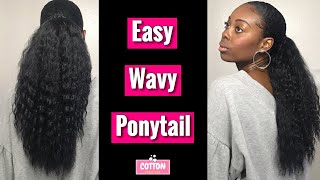 Janet Collection Natural Drawstring Ponytail | Wavy | Dream Choice Long | Protective Style
