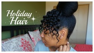 Faux Curly Bangs & High Bun Natural Hair | T'Keyah B