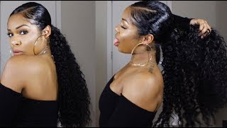 Curly Ponytail Using Weave On Short Hair | Twa