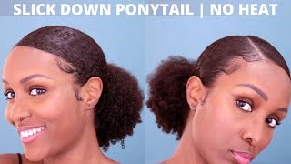 Slick Back Ponytail W/ No Heat Tutorial | Type 4 Natural Hair