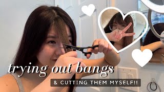 Trying Korean Wispy Bangs And Cutting Them Myself | Diy Bangs Bc I'M Feeling Spontaneous Again