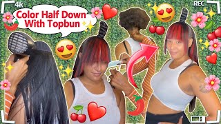 How To: Half Up Half Down Quick Weave | Topknot Bun W/Bangs | Skunk Stripes #Ulahair