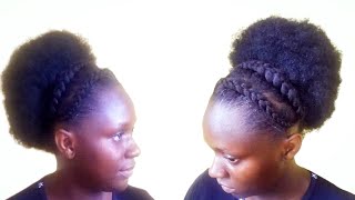 How To Make Braided Afro Ponytail/Packing Gel Hairstyle
