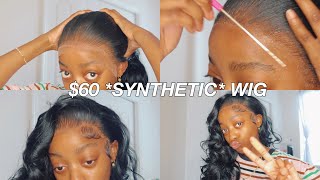 $60 *Synthetic* Lace Front Wig Install *Flawless*