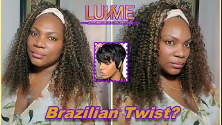 Curly High-Density Aka (Brazilian Twist) Headband Wig 20" + Free Pixie Wig || Luvme