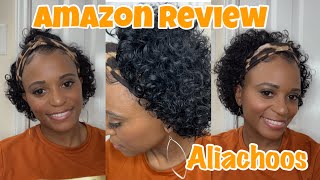 #8 Instant Wig Saturday | Amazon Review | Aliachoos | Cute Curly Headband Wig