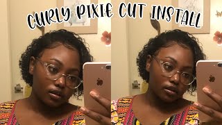 Install Curly Pixie Cut Lace Front Wig