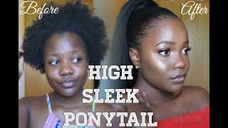 Less Than 15$! How To: Sleek Ponytail With Thin Edges & Short 4C Hair (No Waves) || Lebanna Beauty