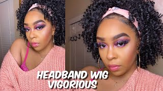 Short Curly Synthetic Headband Wig | Vigorous Wigs | Lindsay Erin