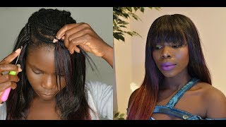 How To: Straight Crochet Braids With Bangs | Invisible Part | Using Pre Cut Hair