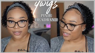 Hair Series 3: Ywigs "Water Wave Pixie" Headband Wig | 5 Minutes Installation | Most Natur