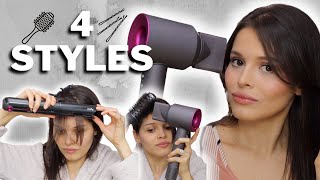 4 Ways To Style Curtain Bangs For Fine Thin Hair - Tutorial On How To Style Curtain Bangs Easy